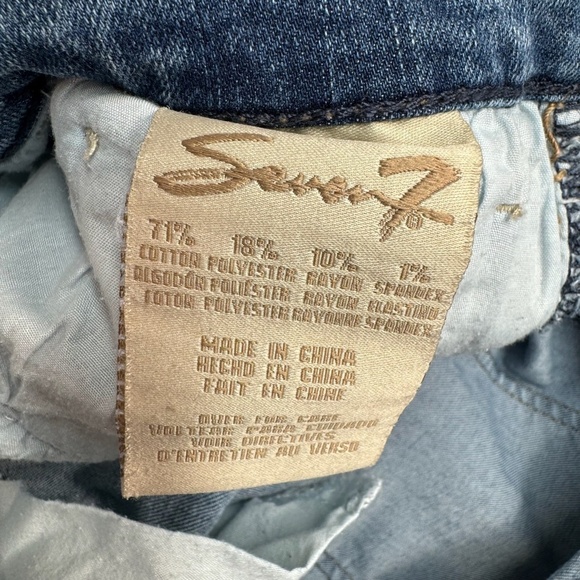 Seven 7 Jeans Womens 10 Medium Blue Girlfriend Studded Mid Rise - Picture 5 of 13